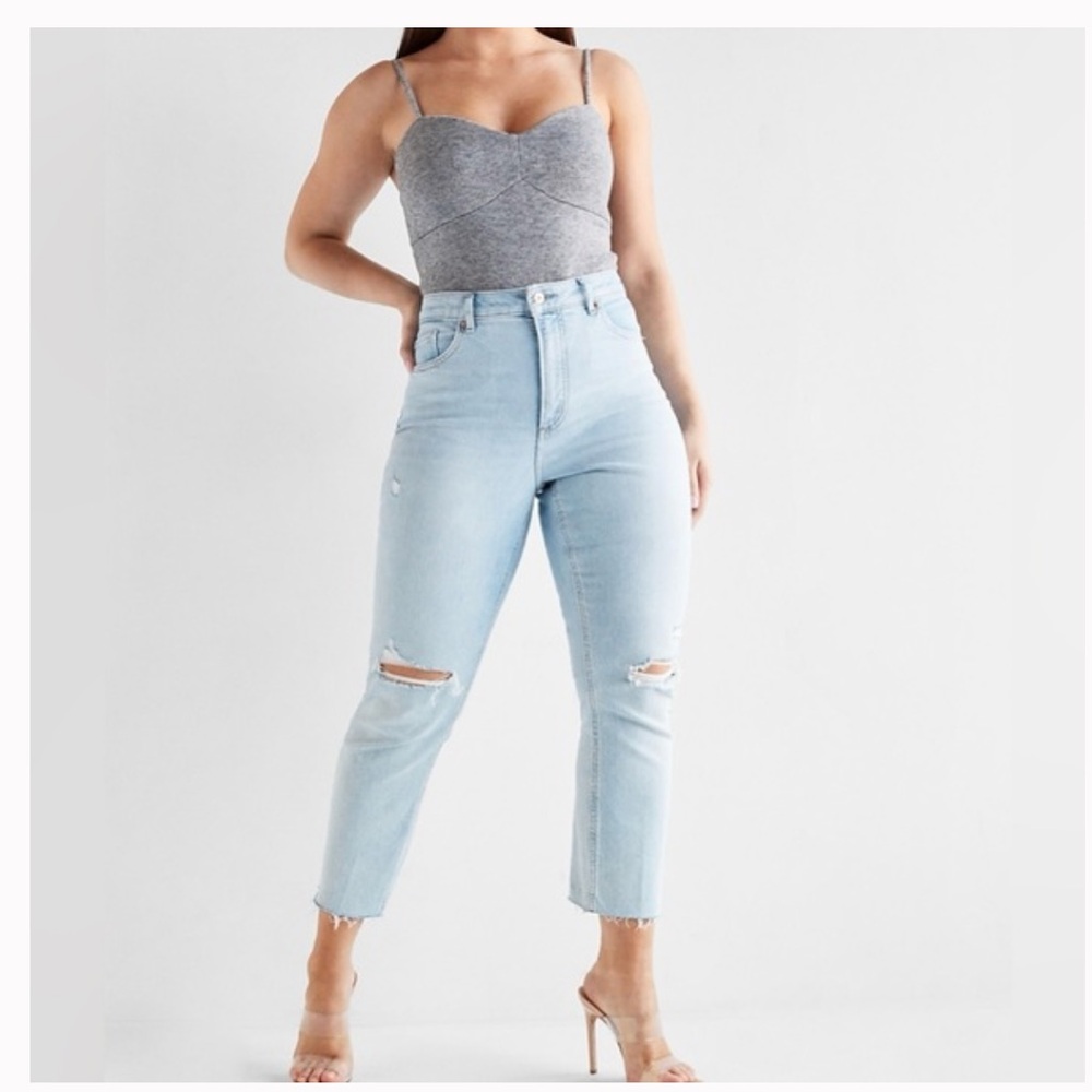 Express Light Blue Ankle Jeans